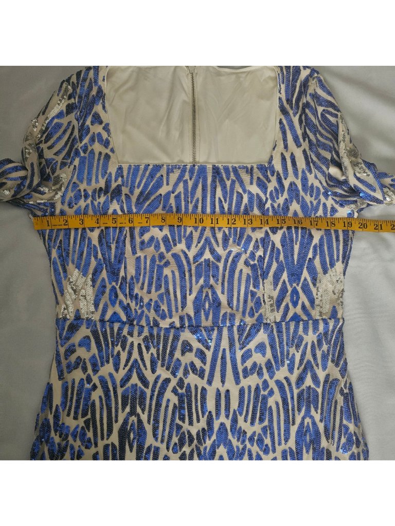 House Of Chic Curve + Plus Blue Sequined Long Sleeve Maxi Dress Size 2xl, Nwt — image 8 of 8